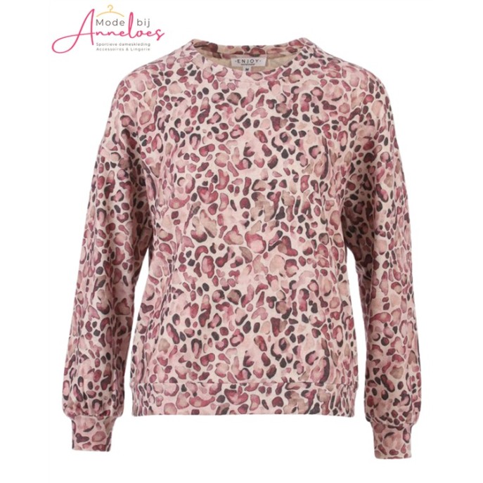 Enjoy Swetar cosy 183627 panter Poederrose Enjoy Swetar cosy 183627 panter Poederrose
